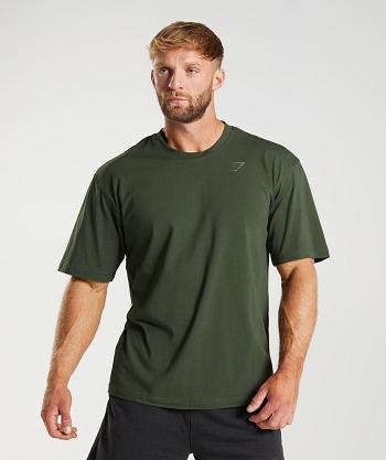 T Shirts Gymshark Power Hombre Verde Oliva | CO 3249NWY